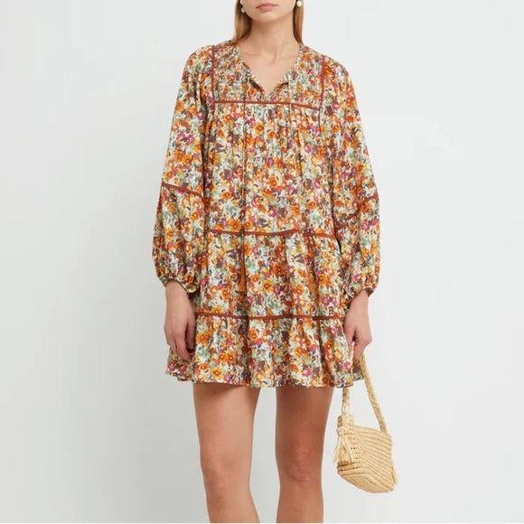 Kourt Floral Poplin Mini Dress - Picture 1 of 4
